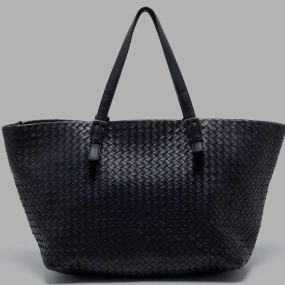 Bottega Veneta Large A-Shape Woven Intrecciato Black Tote Handbag - Picture 7 of 14